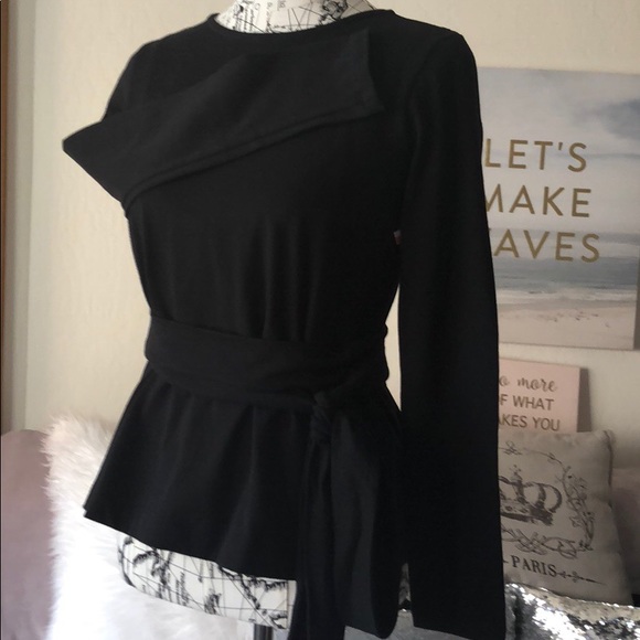 J. Crew Belted Cross Top w/Open Slit Back, NWT - Picture 5 of 7